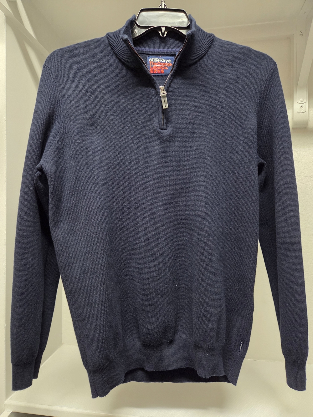 Superdry The Orange Label Vintage Collection Quarter-Zip Men’s Sweater Navy L